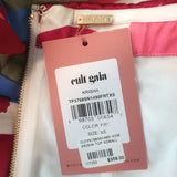 Cult Gaia Krisha Strapless Draped Top Floral Print Silk Size Extra Small NEW