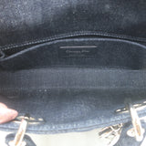 Christian Dior Lady D-Joy Eyelet-Embellished Dark Denim Small Crossbody Bag NEW