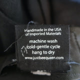 Just Bee Queen Tulum Asymmetrical Fringed Skirt Black Linen-Cotton Size Small