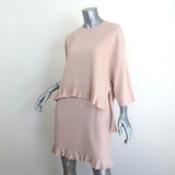Stella McCartney Rikki Layered Ruffled Mini Dress Blush Stretch Crepe Size 40