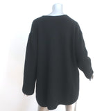 The Row Cashmere Waffle Knit Sweater Black Size Large V-Neck Pullover