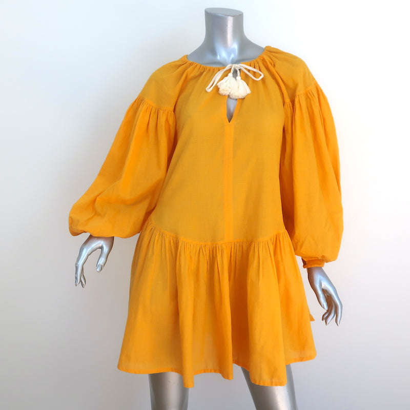 Aish Balloon Sleeve Mini Dress Yellow Cotton Size Extra Small Celebrity Owned Aish Balloon Sleeve Mini Dress Yellow Cotton Size Extra Small Celebrity Owned
