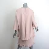 Stella McCartney Rikki Layered Ruffled Mini Dress Blush Stretch Crepe Size 40