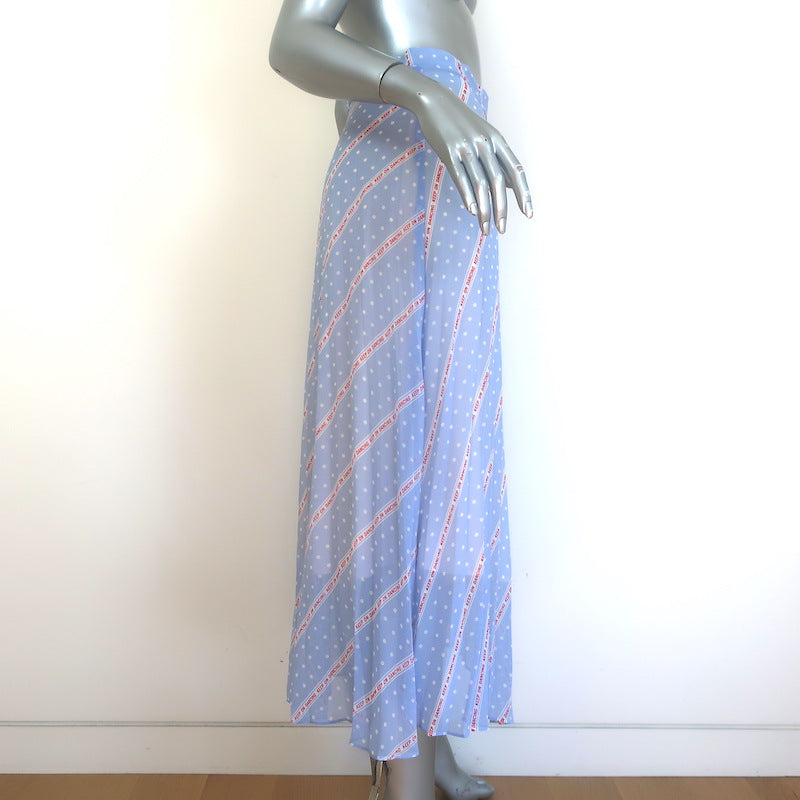 Sandro Eode Keep on Dancing Print Pleated Midi Skirt Light Blue Size 2