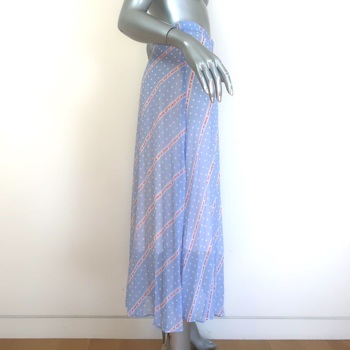 Sandro Eode Keep on Dancing Print Pleated Midi Skirt Light Blue Size 2