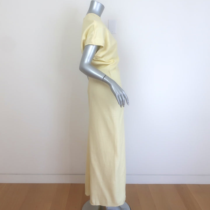 TOTEME Slouch Waist Maxi Dress Straw Linen-Blend Size 38 / US Medium NEW