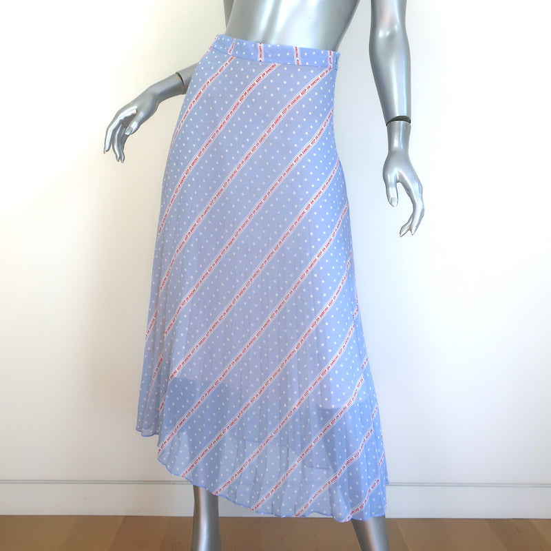 Sandro Eode Keep on Dancing Print Pleated Midi Skirt Light Blue Size 2