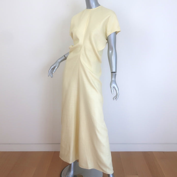 TOTEME Slouch Waist Maxi Dress Straw Linen-Blend Size 38 / US Medium NEW