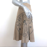 Christian Dior L'Union Fait la Force Pleated Canvas Skirt Beige Cotton Size US 6