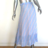 Sandro Eode Keep on Dancing Print Pleated Midi Skirt Light Blue Size 2