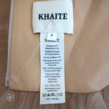 Khaite Dominika Pleated Tulle Bow-Neck Top Nude Size 4 Long Sleeve Blouse