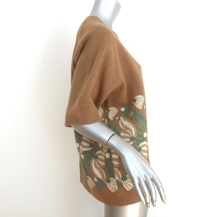 Dries Van Noten Intarsia Short Sleeve Sweater Brown Wool-Alpaca Size Medium