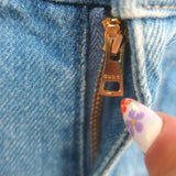 Gucci Cropped Skinny Flare Cuffed Jeans Light Blue Denim Size 40