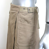 Christian Dior L'Union Fait la Force Pleated Canvas Skirt Beige Cotton Size US 6