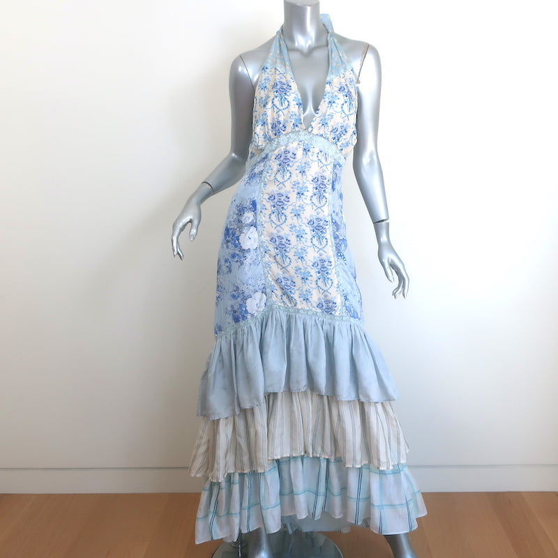 LoveShackFancy Sicilia Ruffled Maxi Dress Blue/White Floral Print Size 4 NEW LoveShackFancy Sicilia Ruffled Maxi Dress Blue/White Floral Print Size 4 NEW