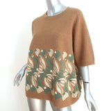 Dries Van Noten Intarsia Short Sleeve Sweater Brown Wool-Alpaca Size Medium