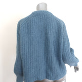 La Maille Sezane Emile Cardigan Summer Blue Ribbed Alpaca-Blend Size Extra Small