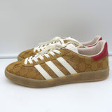 Adidas x Gucci Gazelle GG Monogram Low Top Sneakers Brown Size 7 HQ8850 NEW