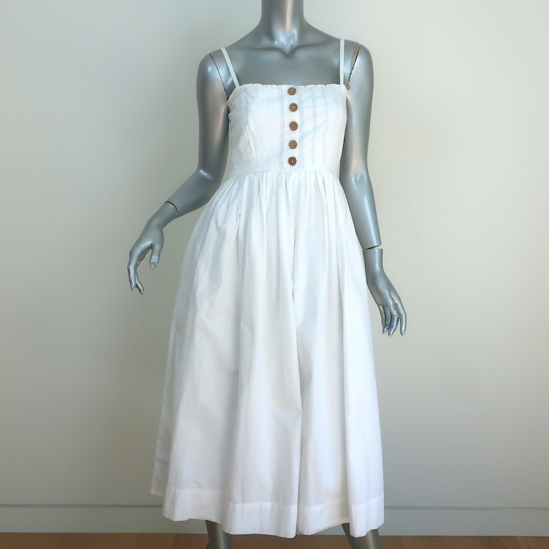 Free People Midi Dress Lilah White Pleated Cotton Size Extra Small Celebrity Owned Free People Midi Dress Lilah White Pleated Cotton Size Extra Small Celebrity Owned