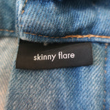 Gucci Cropped Skinny Flare Cuffed Jeans Light Blue Denim Size 40