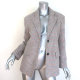 Maje Houndstooth Blazer Cream/Multicolor Cotton-Blend Size 36 Two-Button Jacket