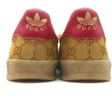 Adidas x Gucci Gazelle GG Monogram Low Top Sneakers Brown Size 7 HQ8850 NEW
