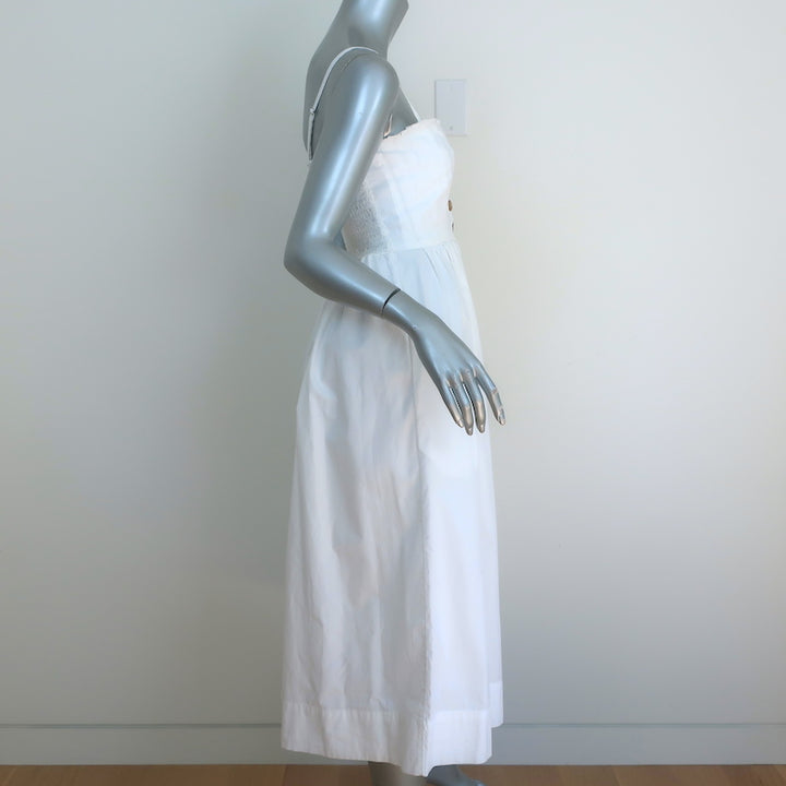 Free People Midi Dress Lilah White Pleated Cotton Size Extra Small