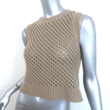 Christian Dior Cashmere Open Knit Top Brown Size US 4 Sleeveless Sweater