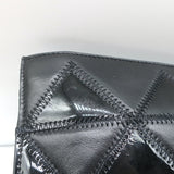 Chanel 2003 CC Chain Strap Flat Bag Black Triangle Quilted Patent & Leather