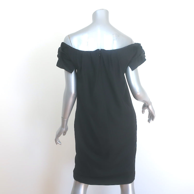 Gucci 2007 Off the Shoulder Bow-Sleeve Shift Dress Black Silk-Blend SIze 40