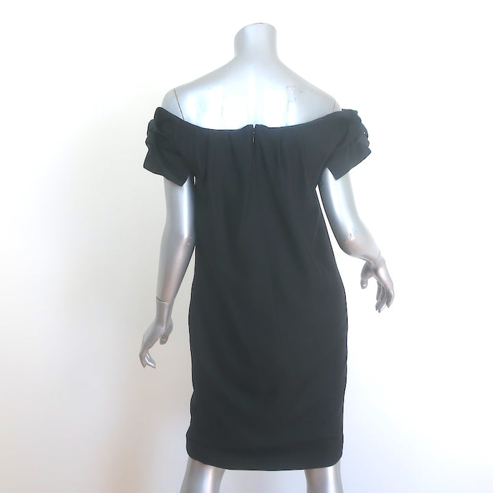 Gucci 2007 Off the Shoulder Bow-Sleeve Shift Dress Black Silk-Blend SIze 40