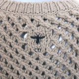 Christian Dior Cashmere Open Knit Top Brown Size US 4 Sleeveless Sweater