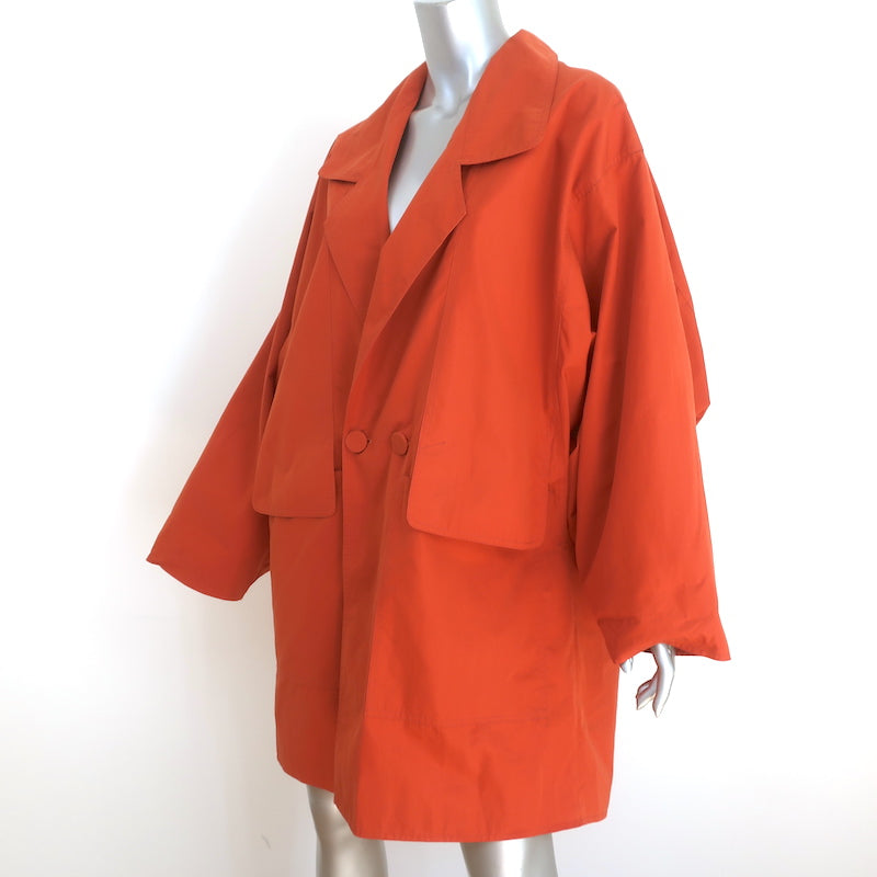 Moon Young Hee Double Breasted Coat Burnt Orange Cotton Size 38 Oversize Jacket