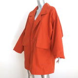 Moon Young Hee Double Breasted Coat Burnt Orange Cotton Size 38 Oversize Jacket