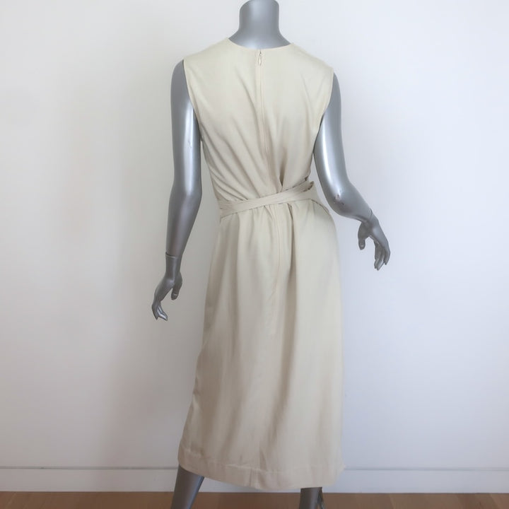 TOTEME Fluid Tie-Waist Maxi Dress Ecru Linen-Blend Size 38