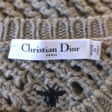 Christian Dior Cashmere Open Knit Top Brown Size US 4 Sleeveless Sweater