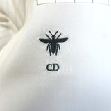 Christian Dior Striped-Bib Button Down Blouse Ivory Silk Size US 4