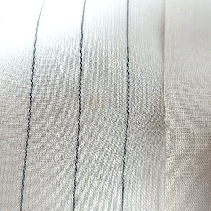 Christian Dior Striped-Bib Button Down Blouse Ivory Silk Size US 4