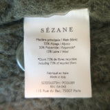 La Maille Sezane Basile Cardigan Olive Ribbed Alpaca-Blend Size Extra Small