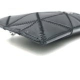 Chanel 2003 CC Chain Strap Flat Bag Black Triangle Quilted Patent & Leather