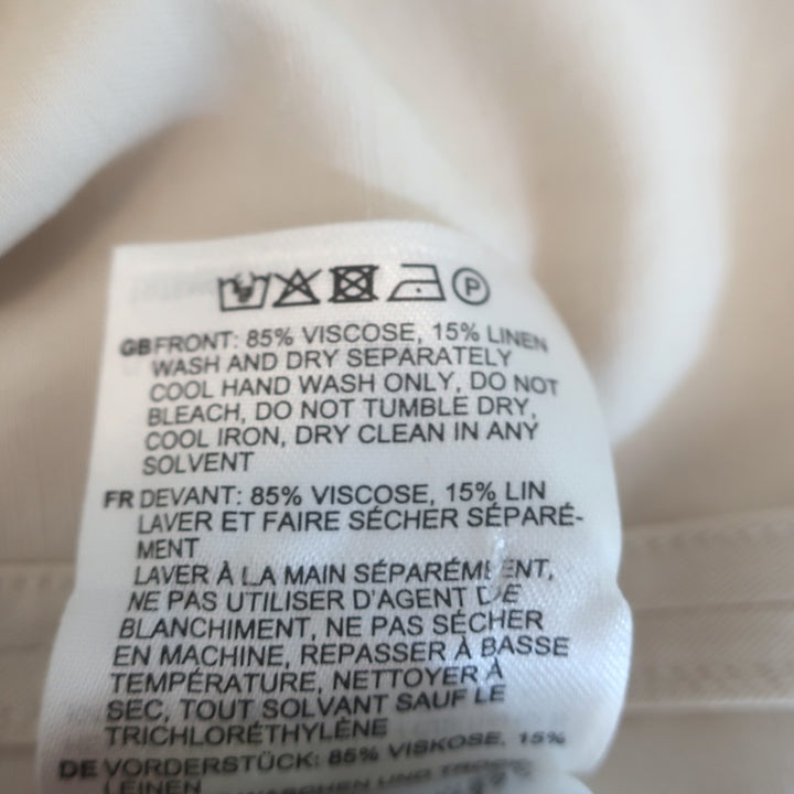 TOTEME Fluid Tie-Waist Maxi Dress Ecru Linen-Blend Size 38