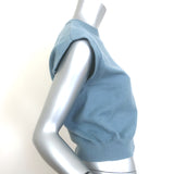 Brunello Cucinelli Cashmere Monili-Trim Sleeveless Sweater Blue Size Small