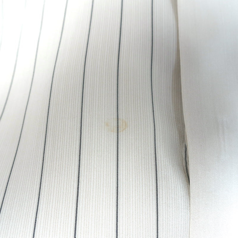 Christian Dior Striped-Bib Button Down Blouse Ivory Silk Size US 4