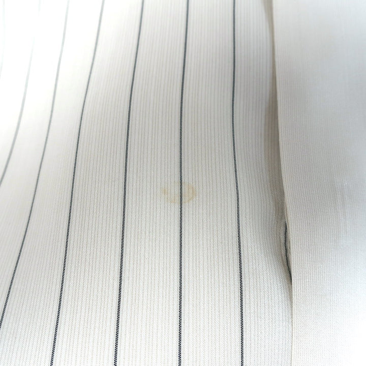 Christian Dior Striped-Bib Button Down Blouse Ivory Silk Size US 4