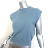Brunello Cucinelli Cashmere Monili-Trim Sleeveless Sweater Blue Size Small