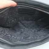 Chanel 2003 CC Chain Strap Flat Bag Black Triangle Quilted Patent & Leather