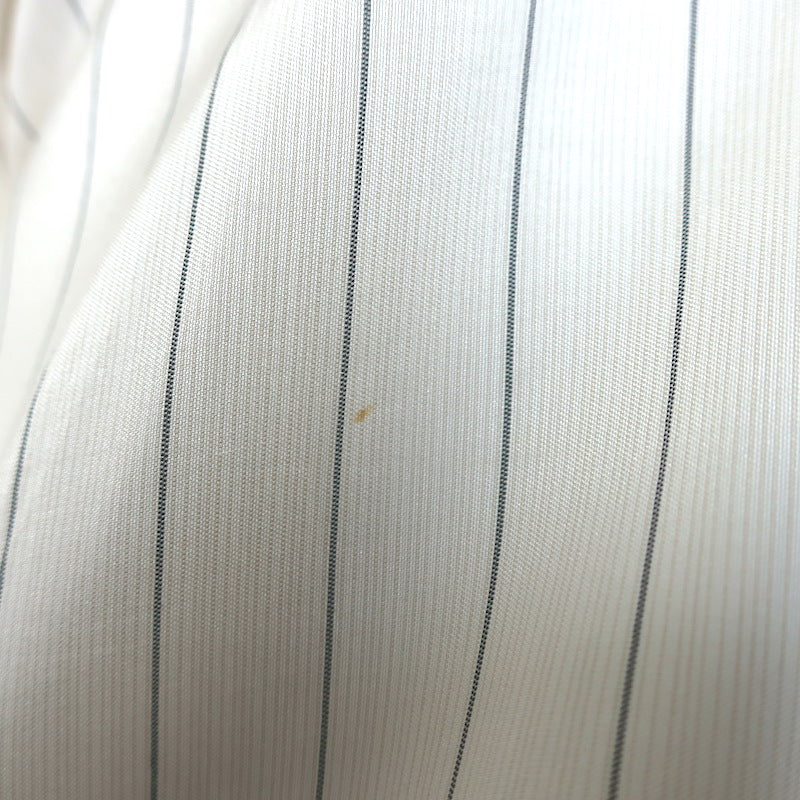 Christian Dior Striped-Bib Button Down Blouse Ivory Silk Size US 4