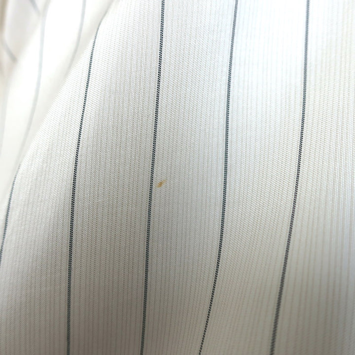 Christian Dior Striped-Bib Button Down Blouse Ivory Silk Size US 4