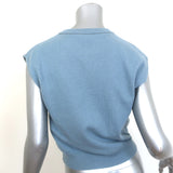Brunello Cucinelli Cashmere Monili-Trim Sleeveless Sweater Blue Size Small