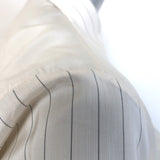 Christian Dior Striped-Bib Button Down Blouse Ivory Silk Size US 4